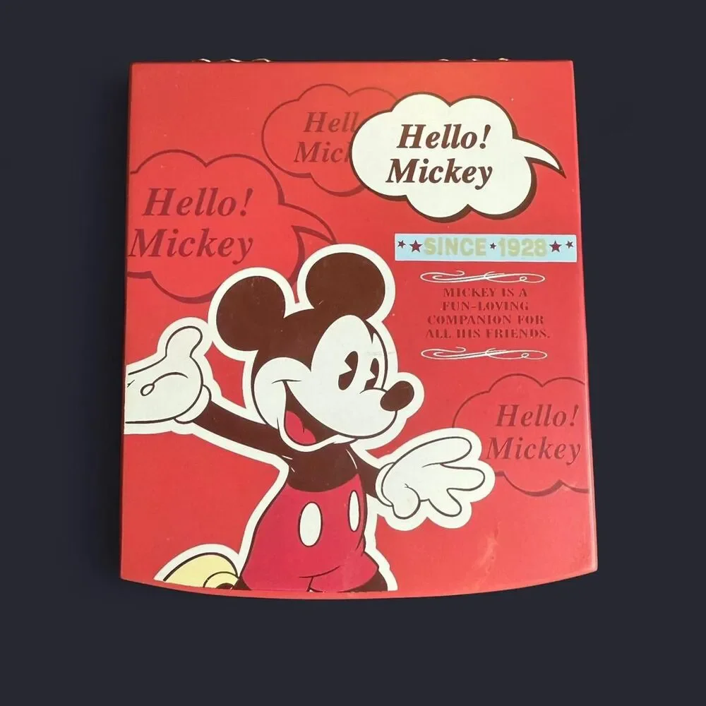 Vintage Y2K Retro Disney Mickey & Minnie Mouse Storage Box w/ Mirror & CD Shelf